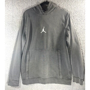 Air Jordan Fleece Pullover Hoodie Dri Fit Size Small DA9860-010 Dark Gray Hooded